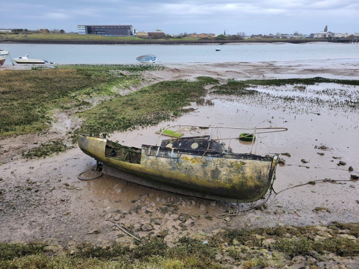 Abandoned boat on Walney Channel