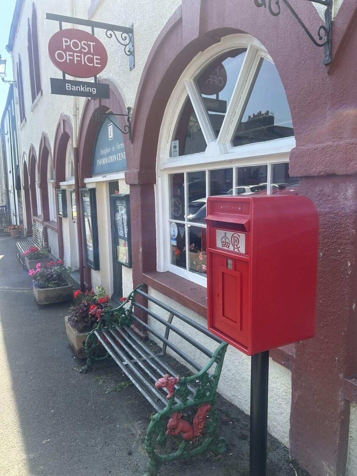 Broughton post box outside Post Office