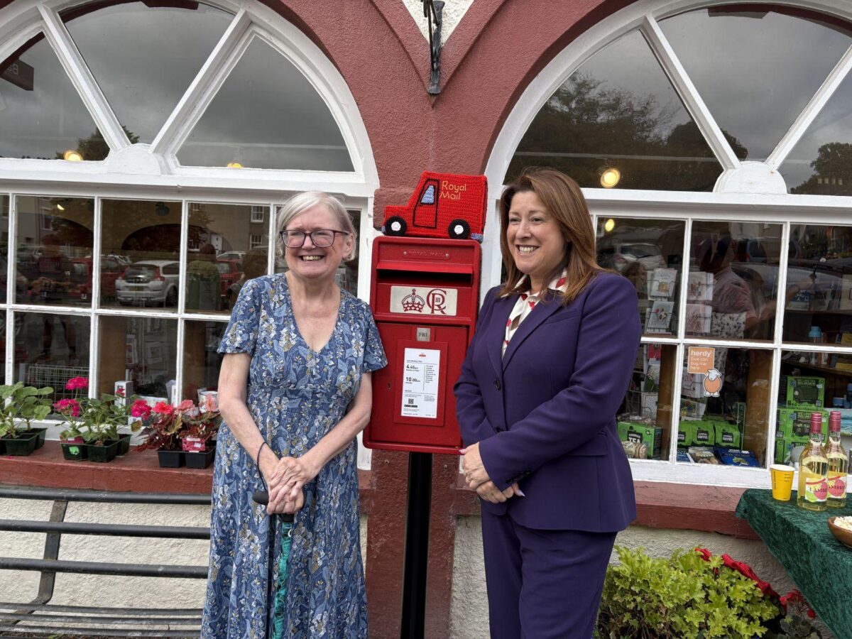 Michelle by the new post box