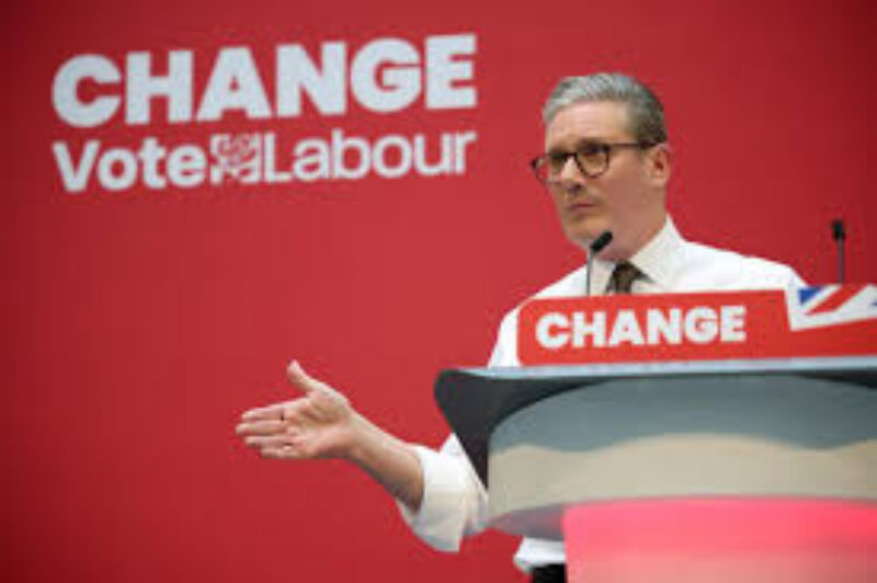 Keir Starmer speaking at the manifesto launch