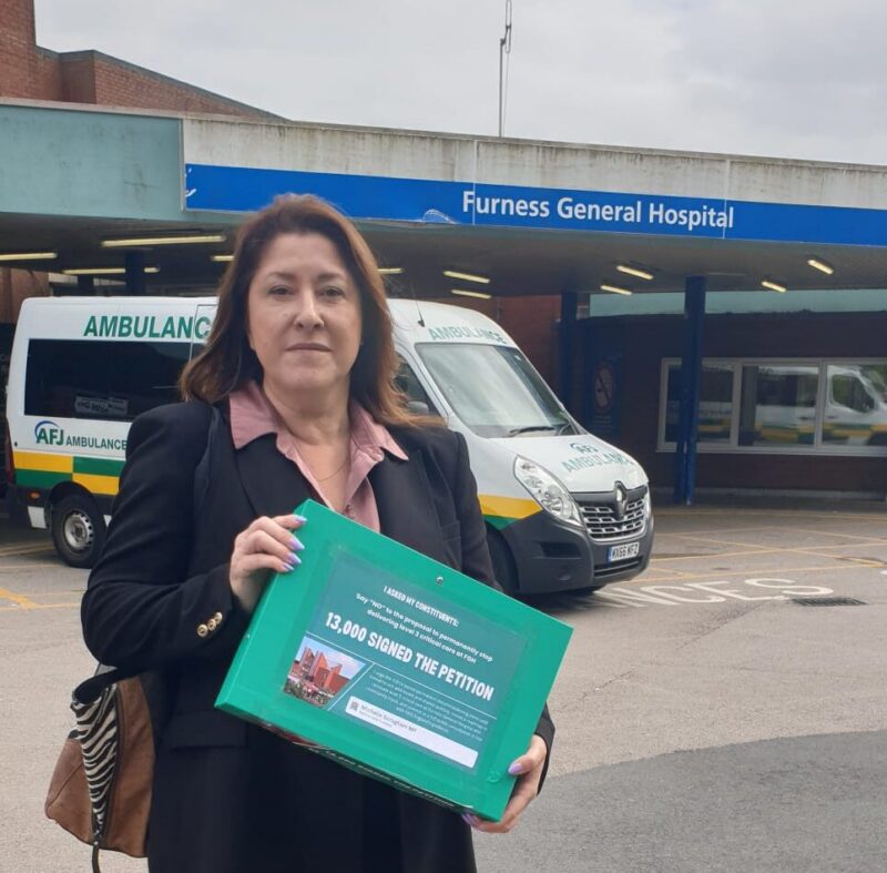 Michelle Scrogham MP outside FGH